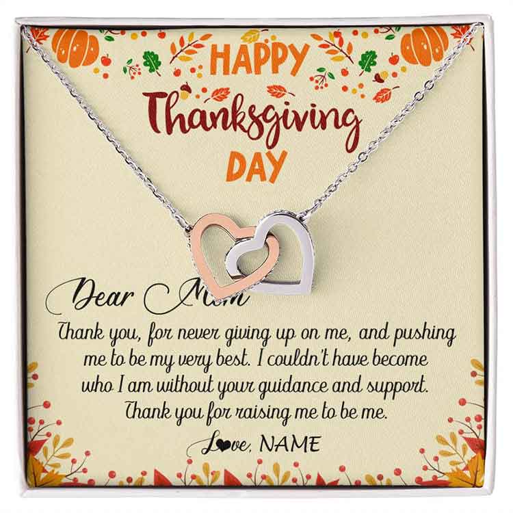 Necklace With Personalized Message – Thanksgiving Gift Dear Mom Thank You For Raising Me