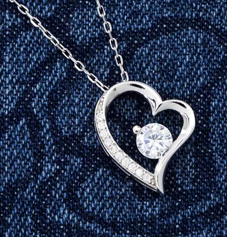 Custom Message Card Necklace – Solitaire Crystal Personalized Jewelry